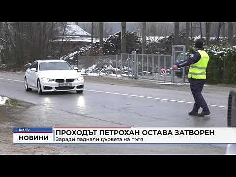 Проходът Петрохан остава затворен заради паднали дървета на пътя