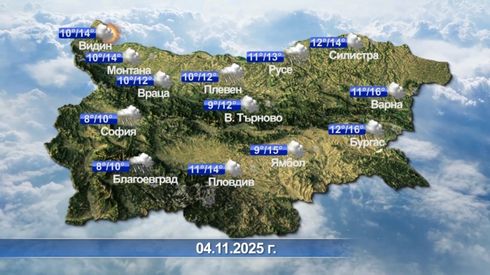 Метеорологична прогноза за 04.11.2025