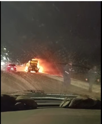 Снегорин изгоря на на Северната тангента край София